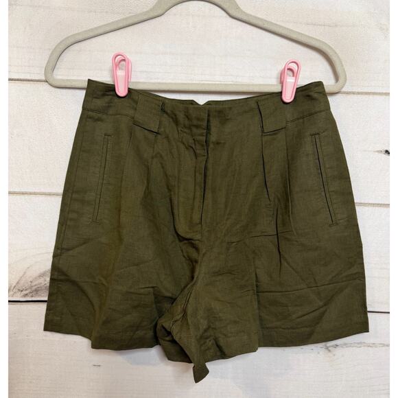 Tuckernuck Pants - Tuckernuck Army Green Linen Shorts Sz S Pockets Everyday‎ Wear Comfy Fit